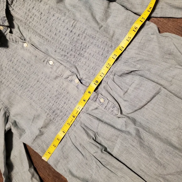 Ralph Lauren Denim & Supply M Dress 100% Cotton Denim Longsleeve Half Bu… - Picture 2 of 6